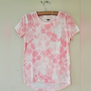 Old Navy Pink and White Tie-Dye Kids Tee